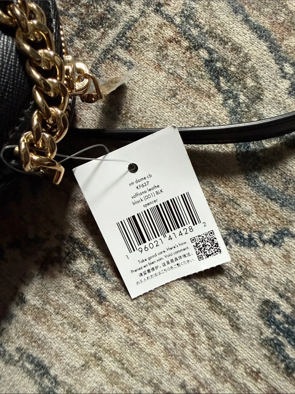 kate spade Black Leather Dome Crossbody with Gold Hardware